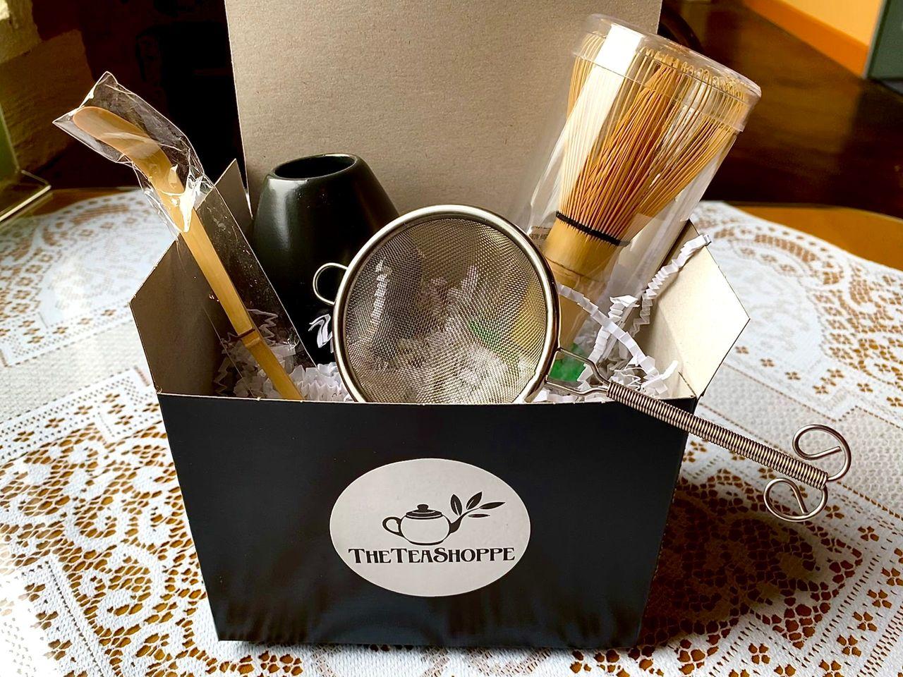 Set of tea accessories box.