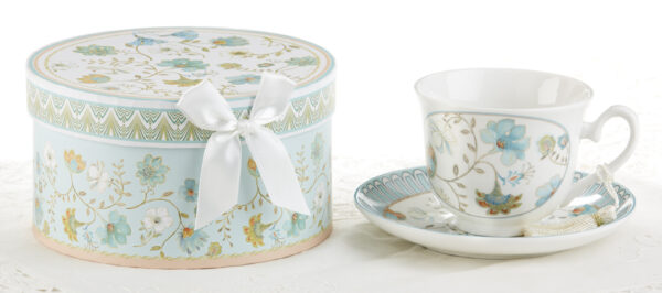 Blue Romance Porcelain Cup and Saucer