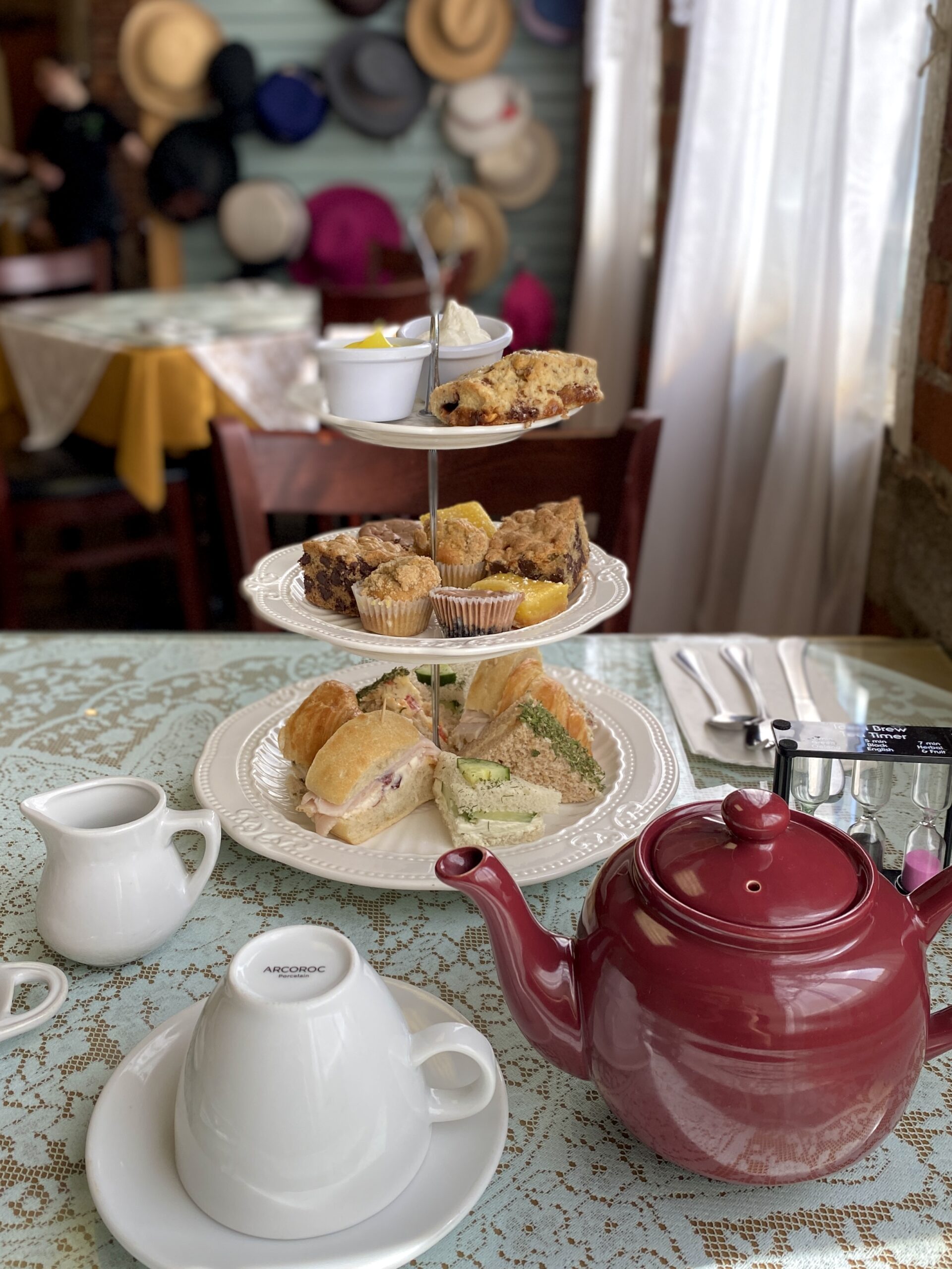 Set of tea with food.